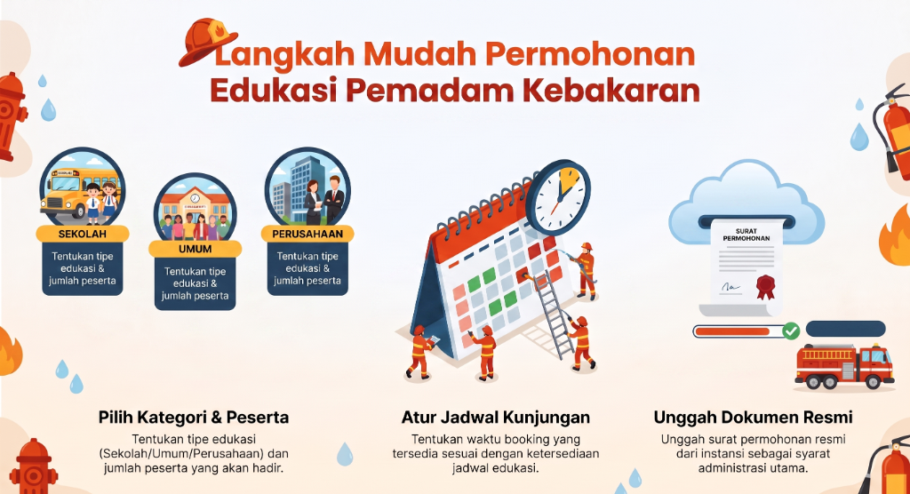 Langkah Mudah Permohonan Edukasi Pemadam Kebakaran
